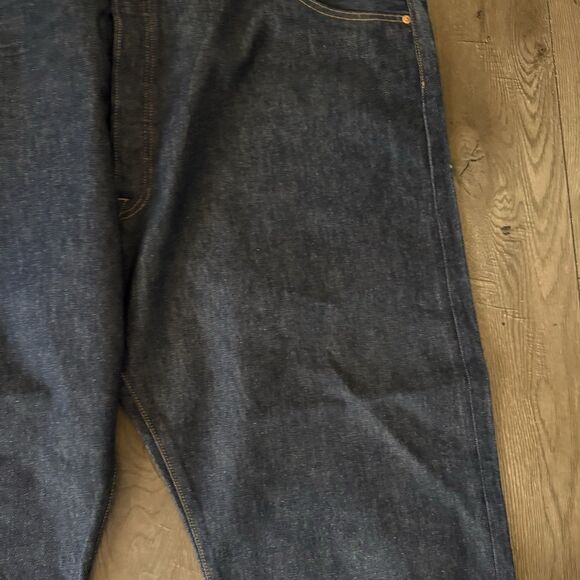 Levis 501 Original Fit Jeans Mens Size 52x32 Dark Wash Denim Blue Button Fly - Picture 12 of 16